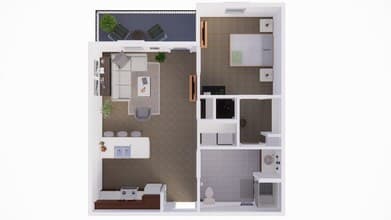 1 Bedroom 1 Bathroom A1 3418 floor plan