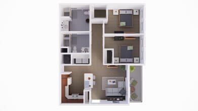 2 Bedroom 2 Bathroom B2 3312 floor plan