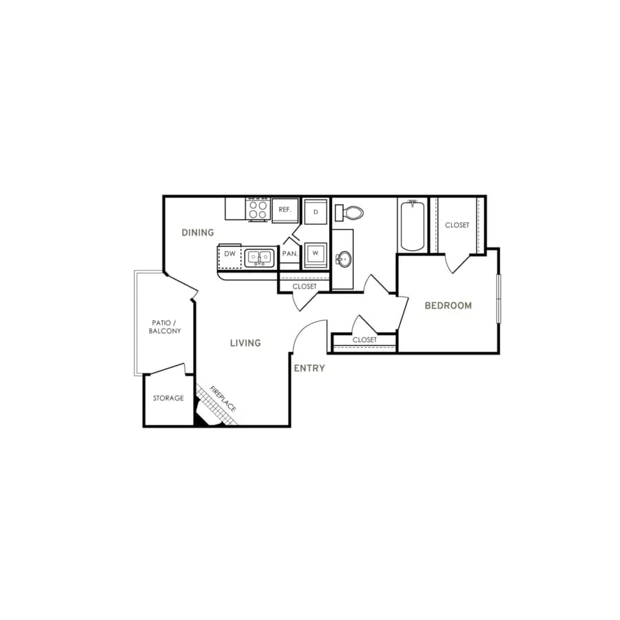 1 Bed • 1 Bath 0817 floor plan