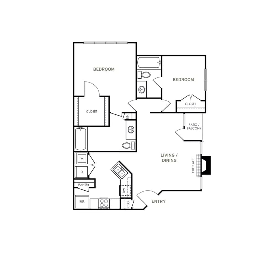2 Beds • 2 Bath 2315 floor plan