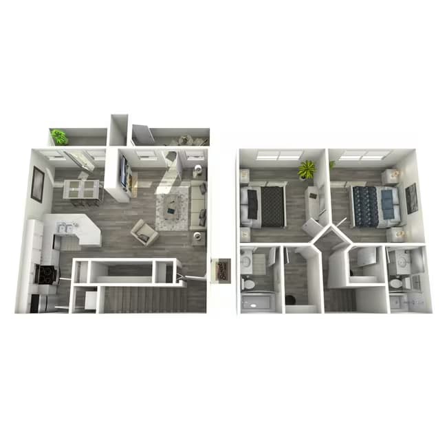 2x2 TH 1610 floor plan