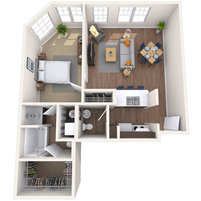 Traditional 1x1 580-935 SF 139 floor plan