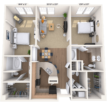 Traditional 2x2.5 1219 SF 355 floor plan