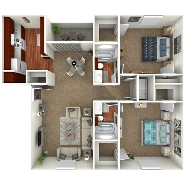 2 Beds • 1 Bath 248 floor plan