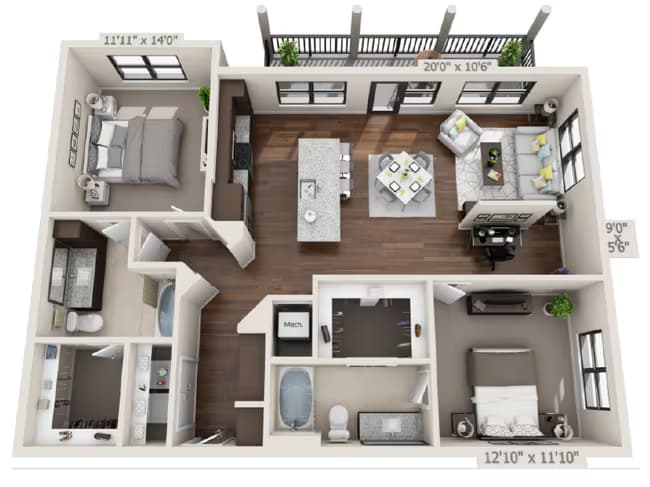 Unit 5115 4301 floor plan