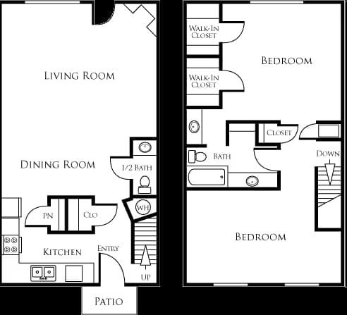 2 Beds • 2 Bath 4435 floor plan