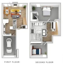 2 Beds • 2 Bath 8705 floor plan