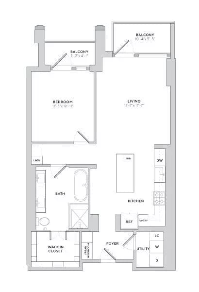 A5 (1x1) Maple Terrace-710 floor plan