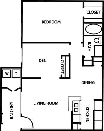 2 Beds • 2 Bath 0209 floor plan