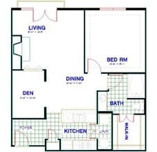 Traditional 1x1 761-850 SF 2108 floor plan