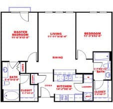 Traditional 2x2 1042-1193 SF 2947 floor plan