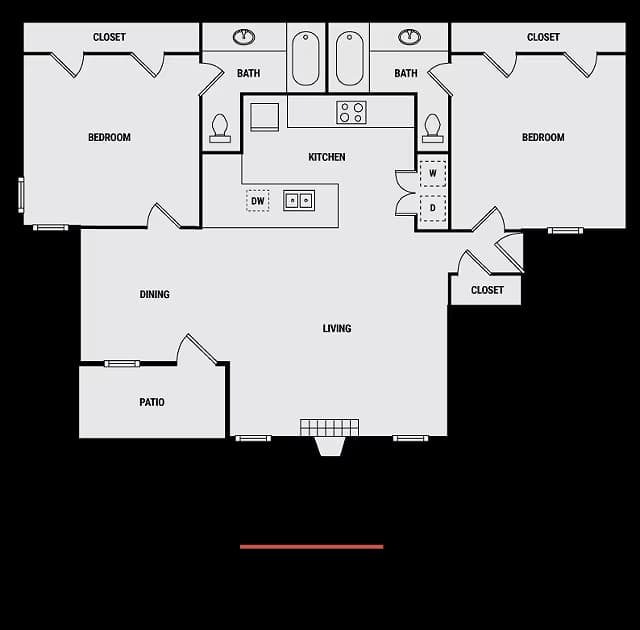 2 Beds • 2 Bath 1504 floor plan