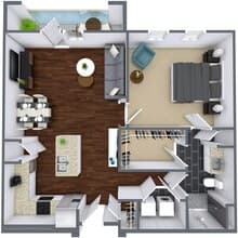 One Bedroom/One Bath 4213 floor plan