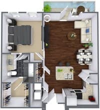 One Bedroom/One Bath 4304 floor plan