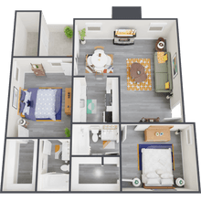 2 Beds • 2 Bath 1018 floor plan