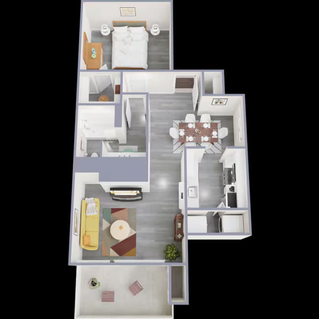 1 Bed 1.5 Bath Loft floor plan