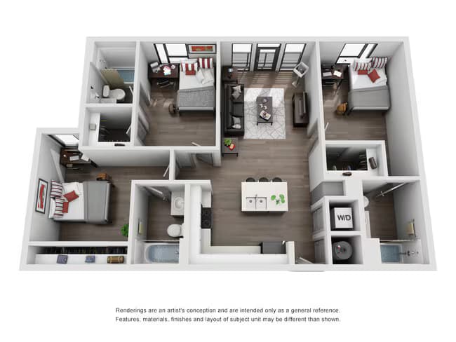 Unit 3 Bed Spaces Private floor plan