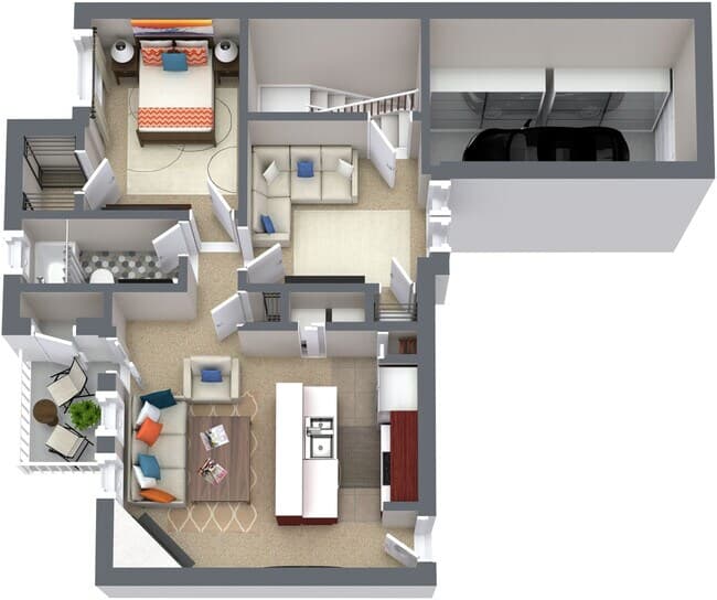 A4 + Den Upgraded 384 floor plan