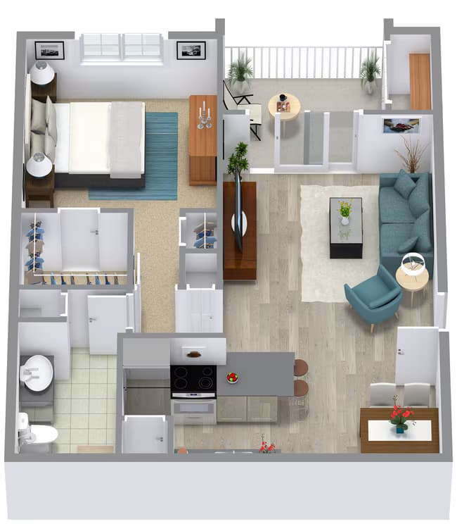 1 Bed • 1 Bath E0424 floor plan