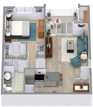 1 Bedroom 1 Bathroom - A2 E0415 floor plan