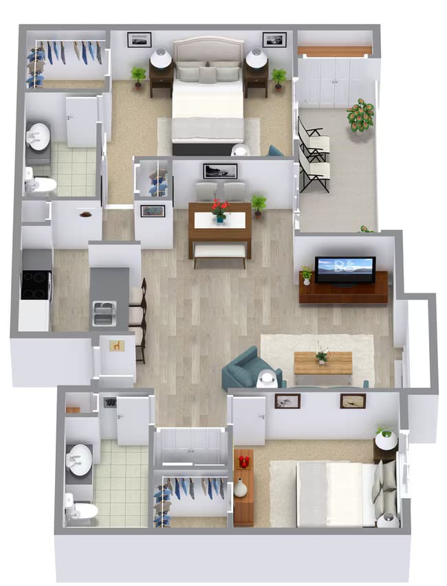 2 Bedroom 1 Bathroom - Ste. A STE A UPGR floor plan