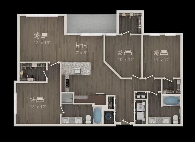 3 Beds • 2 Bath 423 floor plan