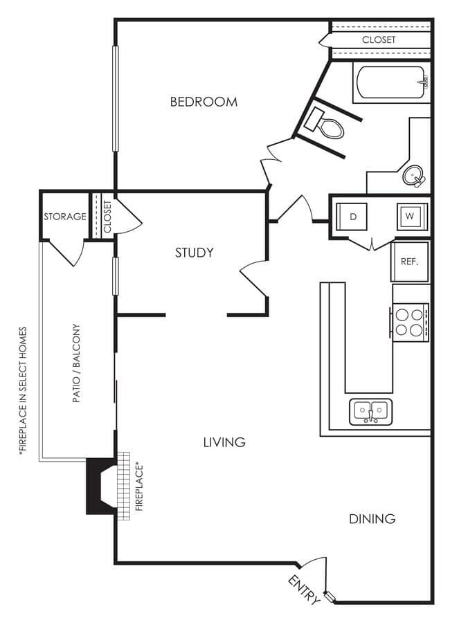 2 Bd 1 Bth Renovated 381-231 floor plan