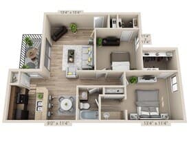 One Bedroom B1.3CW CW - 902 floor plan