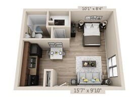 Studio E1CT CT - 908 floor plan