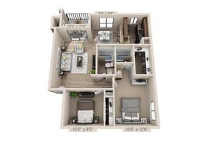 Two Bedroom B2ACT CT - 1302 floor plan