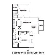 Two Bed Two Bath 1054 Sqft 05-510 floor plan