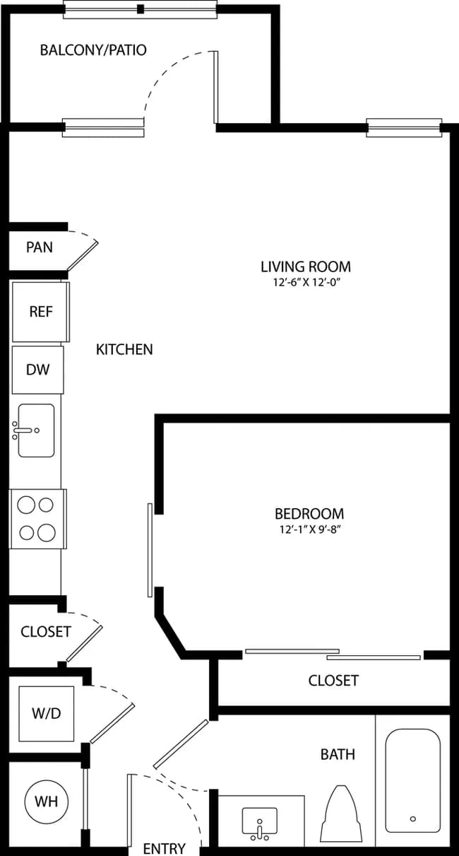 Studio • 1 Bath 1-584 floor plan