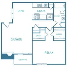 1 Bed 1 Bath A 048 floor plan