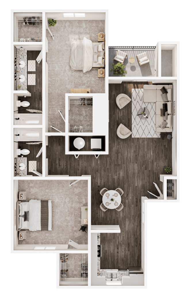 Two Bedroom B2 1703 floor plan