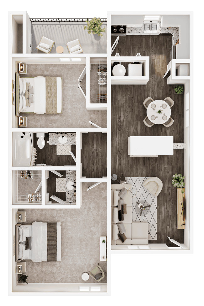 Two Bedroom Q1 1904 floor plan