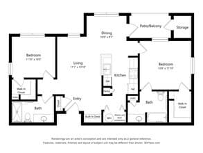 Two Bedroom 2309 floor plan