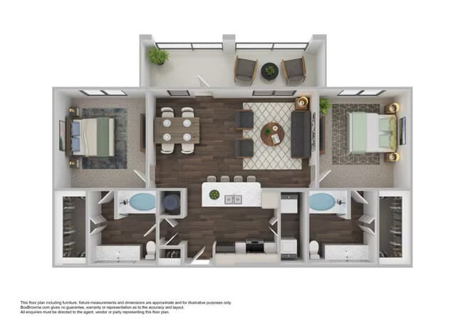 2 Beds • 2 Bath 0202 floor plan
