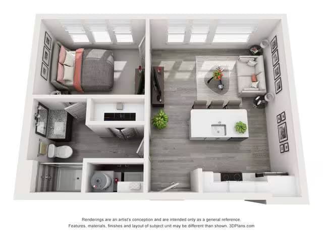 1 Bed • 1 Bath 06114 floor plan