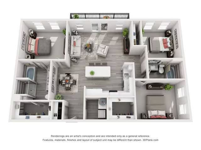 3 Beds • 2 Bath 10301 floor plan