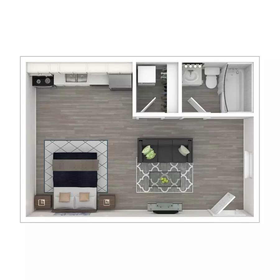 Studio • 1 Bath 920B floor plan