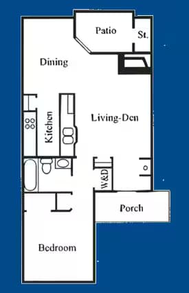 1 Bed • 1 Bath 8206 floor plan