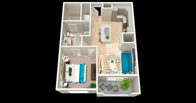 A2 742sf 1/1 5032 floor plan