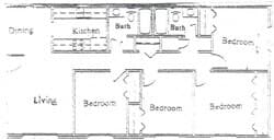 4 Bed 2 Bath 244 floor plan