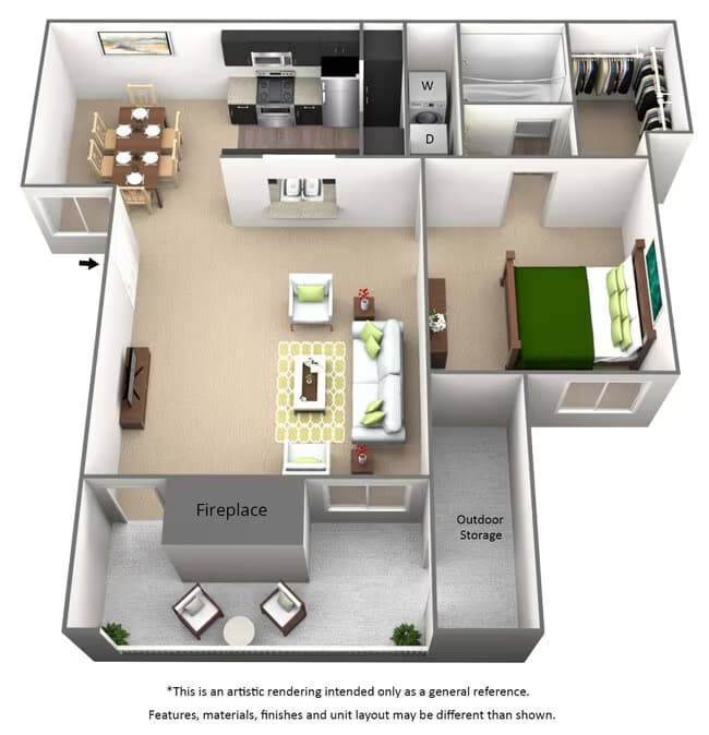 1 Bed • 1 Bath 1331 floor plan