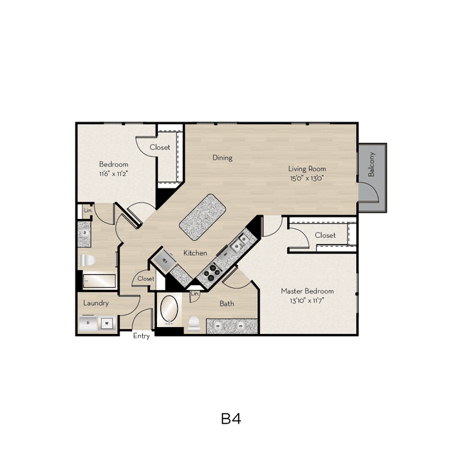 2 Beds • 2 Bath 522 floor plan