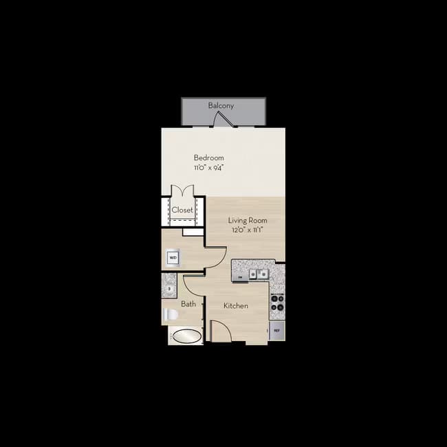 Studio • 1 Bath 284 floor plan