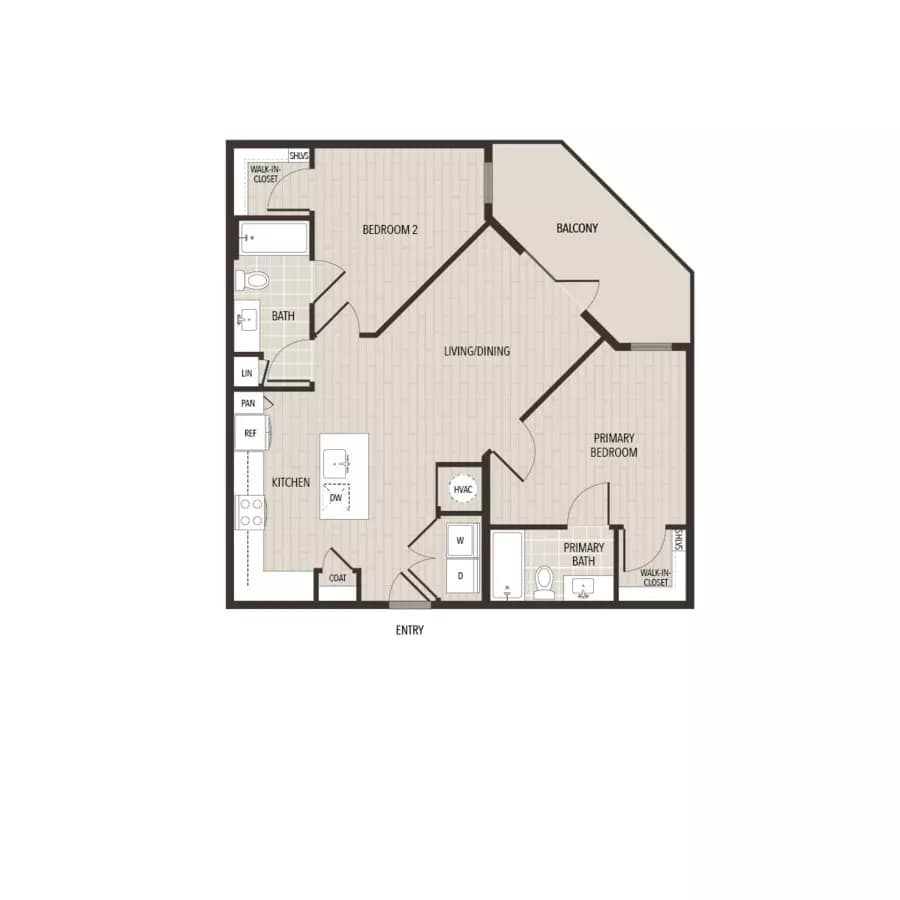 2 Beds • 2 Bath 5304 floor plan
