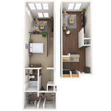 Dual Level 1x1 616-880 SF 1037 floor plan