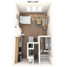 Studio 0x1 489 SF 2135 floor plan