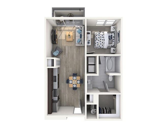 One Bedroom A1B 08 - 3129 floor plan